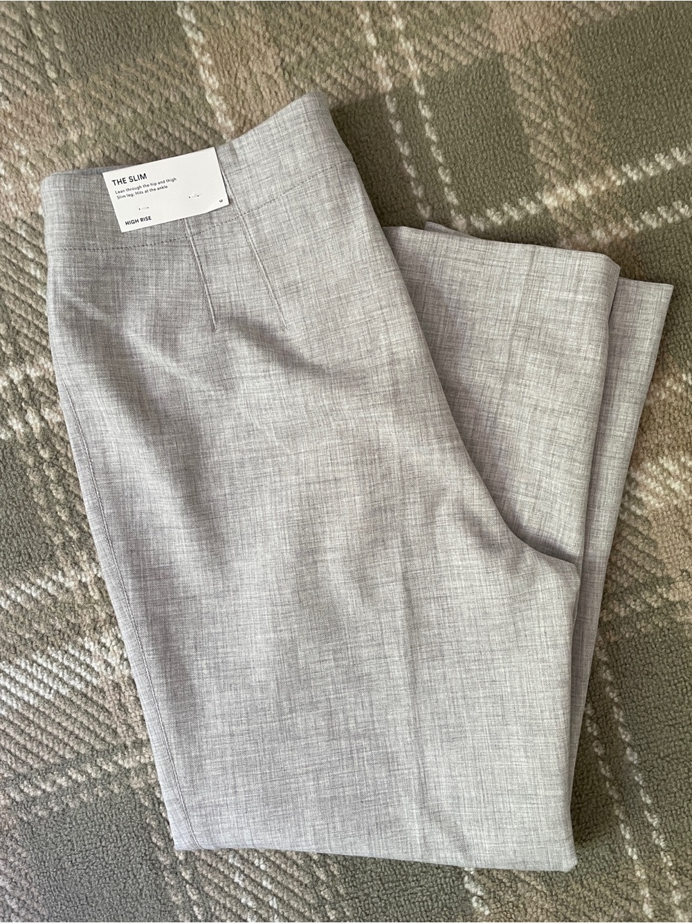NWT Ann Taylor The Slim light gray straight leg trousers 12 - Picture 3 of 4